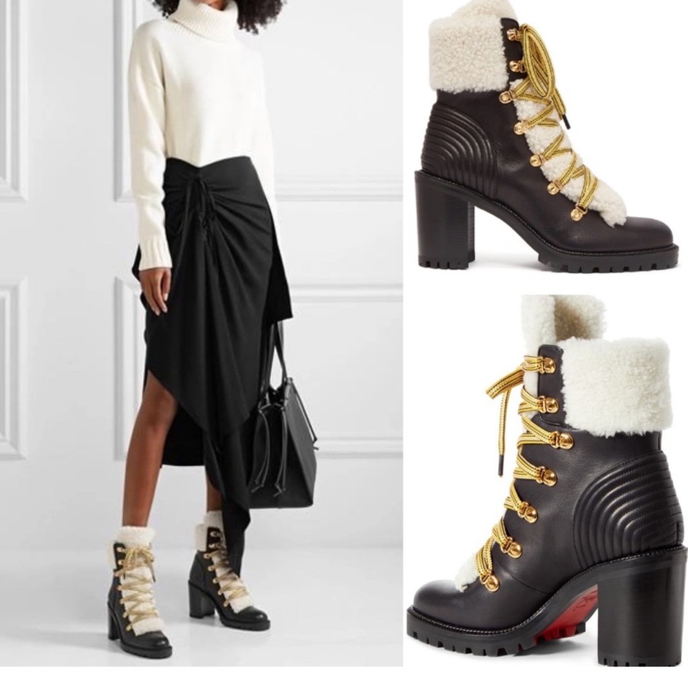 Christian Louboutin Yetita 70 calfskin/sherling boot